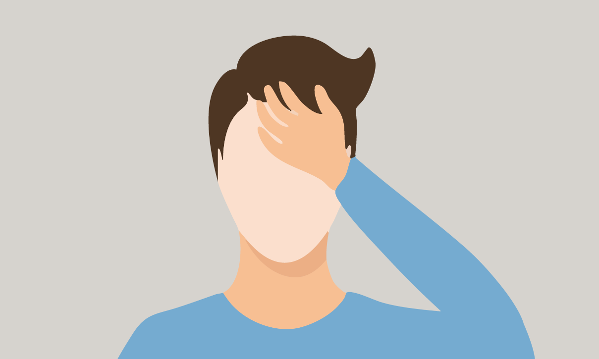 Person med bleg hud.