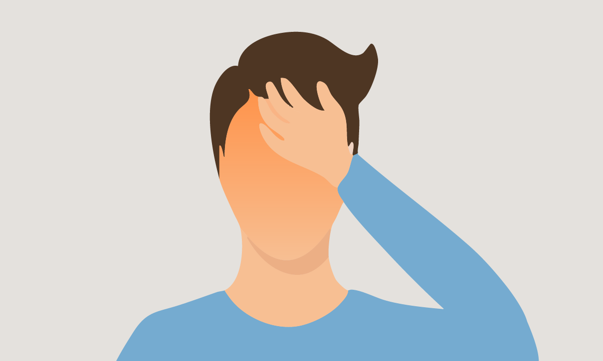 Person der ser syg ud.